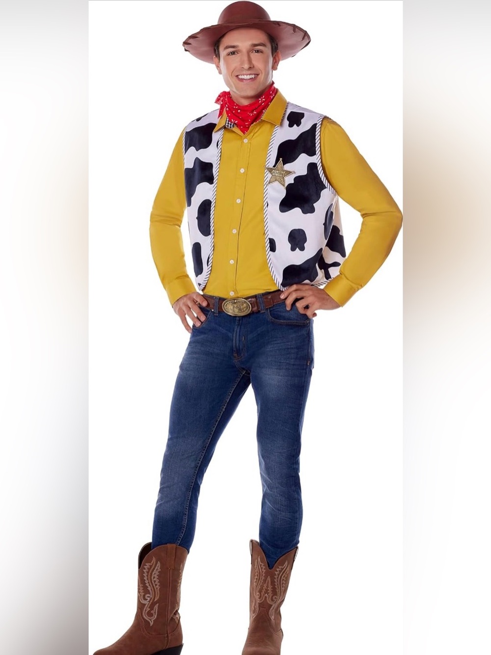 Spirit Halloween Toy Story Adult Woody Costume Kit cowboy costume